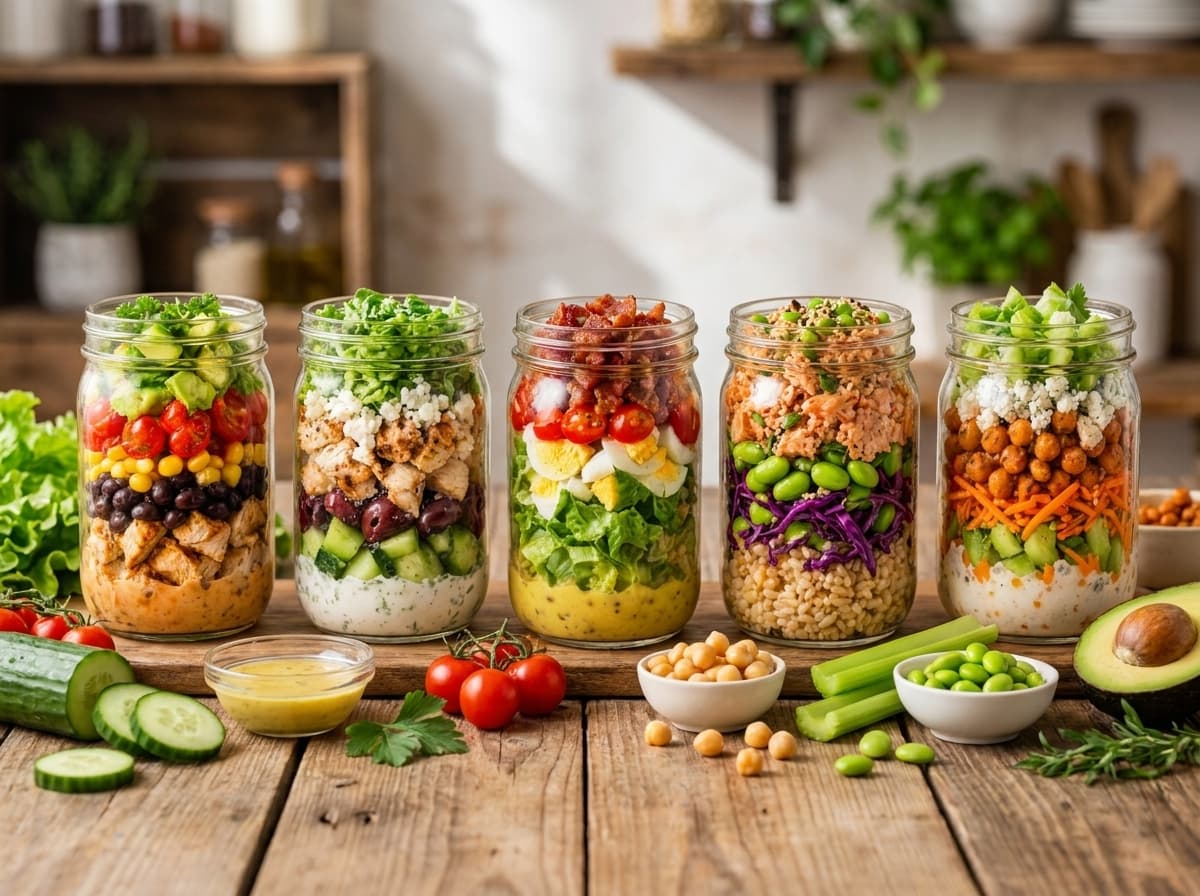 High-Protein Mason Jar Salads 5 Ways